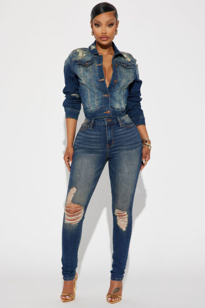 Chaqueta de Denim Distressed con Bolsillos - Image 2